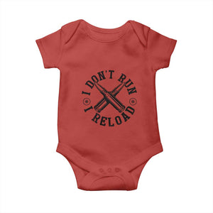 Gun Rights Baby Onesie I Don't Run I Reload Gun Rights American Flag patriots TS02 Red Print Your Wear