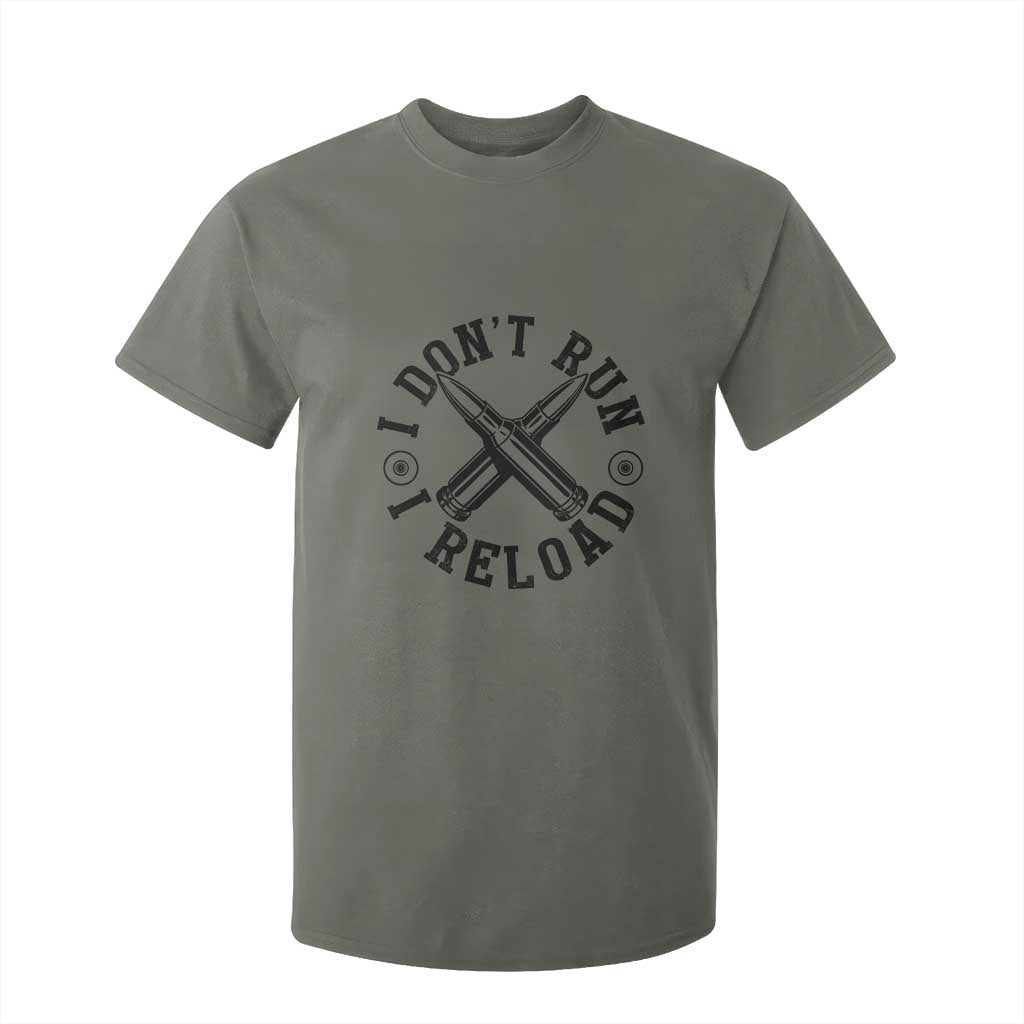 Gun Rights T Shirt For Kid I Don't Run I Reload Gun Rights American Flag patriots TS02 Military Green Print Your Wear