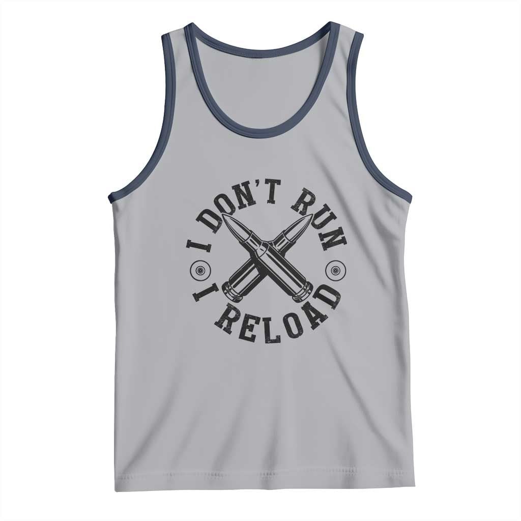 Gun Rights Tank Top I Don't Run I Reload Gun Rights American Flag patriots TS02 Athletic Heather Navy Print Your Wear