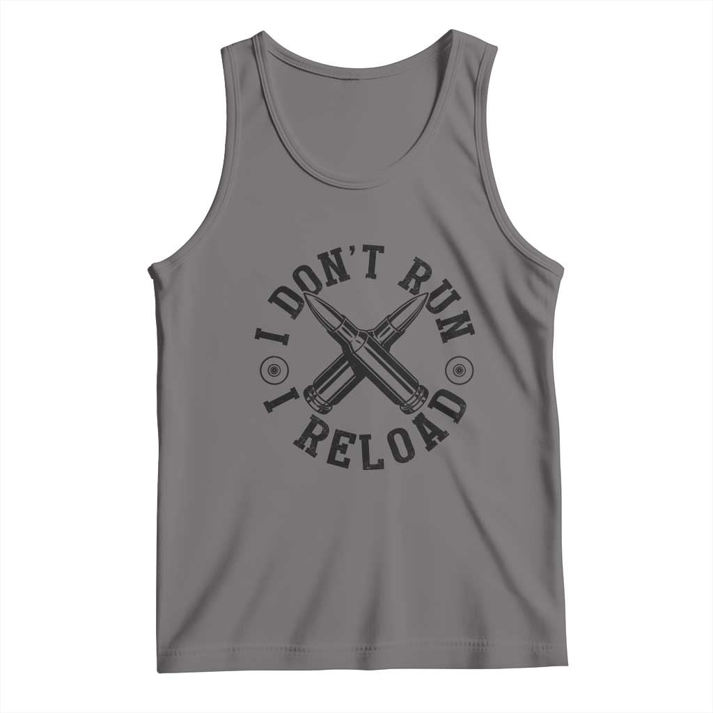 Gun Rights Tank Top I Don't Run I Reload Gun Rights American Flag patriots TS02 Deep Heather Print Your Wear
