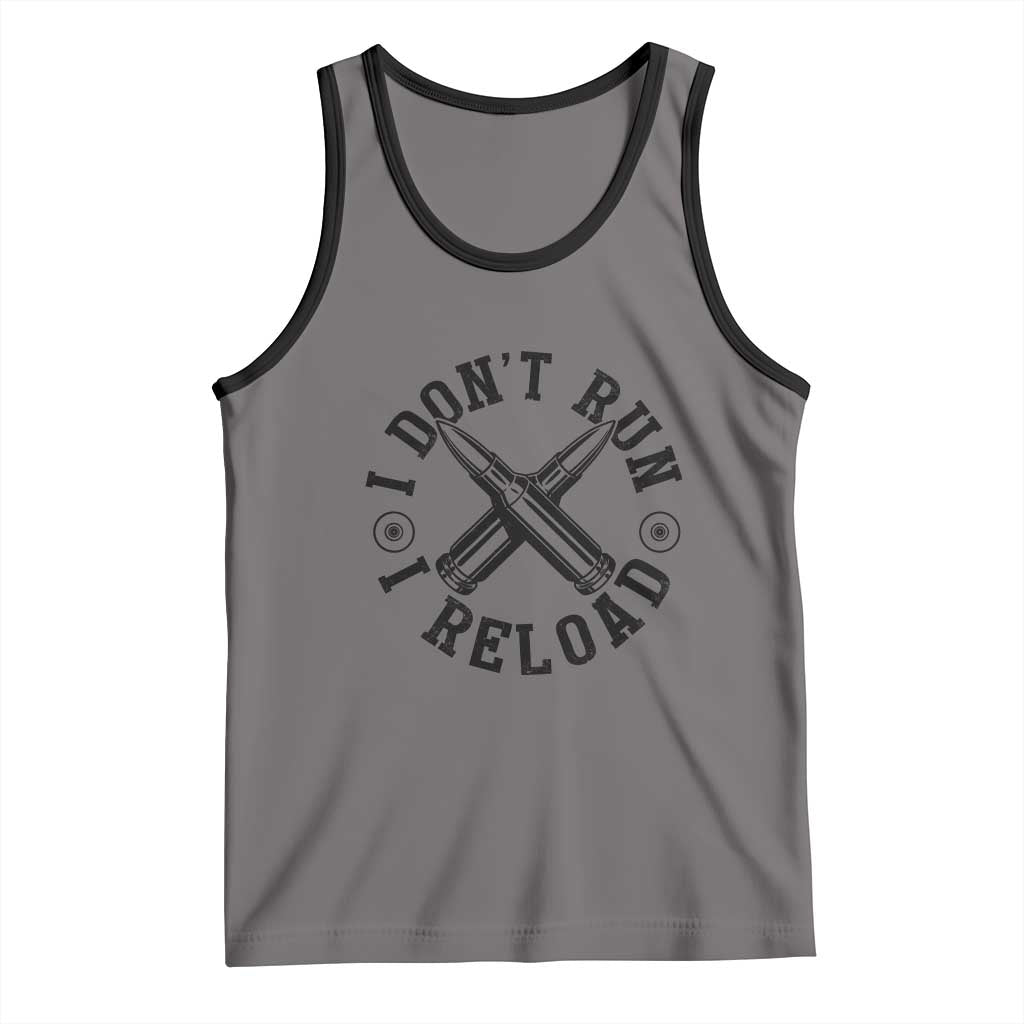 Gun Rights Tank Top I Don't Run I Reload Gun Rights American Flag patriots TS02 Deep Heather Black Print Your Wear