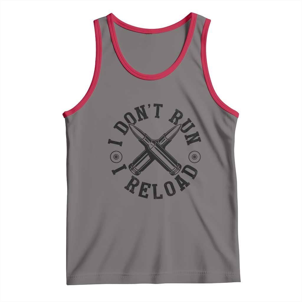 Gun Rights Tank Top I Don't Run I Reload Gun Rights American Flag patriots TS02 Deep Heather Red Print Your Wear