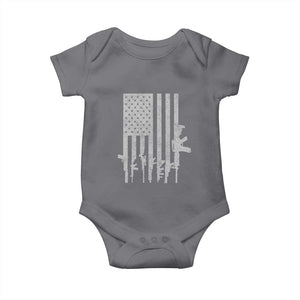 American Flag Rifle Guns Baby Onesie Cool Pro Gun Retro Distressed TS02 Charcoal Print Your Wear