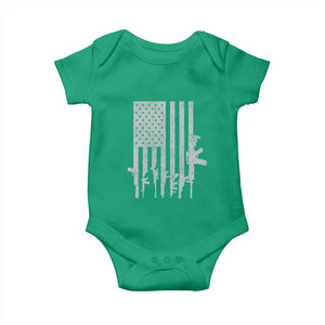 American Flag Rifle Guns Baby Onesie Cool Pro Gun Retro Distressed TS02 Irish Green Print Your Wear