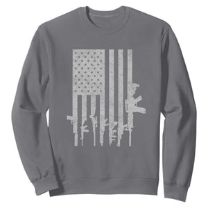 American Flag Rifle Guns Sweatshirt Cool Pro Gun Retro Distressed TS02 Charcoal Print Your Wear