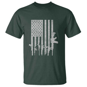 American Flag Rifle Guns T Shirt Cool Pro Gun Retro Distressed TS02 Dark Forest Green Print Your Wear