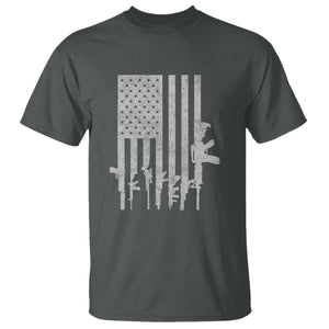 American Flag Rifle Guns T Shirt Cool Pro Gun Retro Distressed TS02 Dark Heather Print Your Wear
