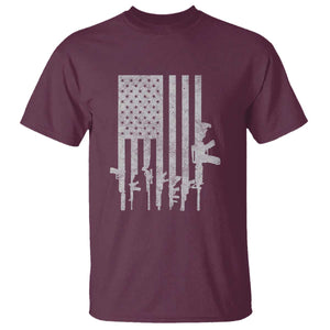 American Flag Rifle Guns T Shirt Cool Pro Gun Retro Distressed TS02 Maroon Print Your Wear