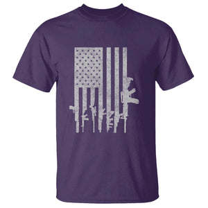 American Flag Rifle Guns T Shirt Cool Pro Gun Retro Distressed TS02 Purple Print Your Wear
