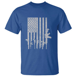 American Flag Rifle Guns T Shirt Cool Pro Gun Retro Distressed TS02 Royal Blue Print Your Wear