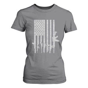 American Flag Rifle Guns T Shirt For Women Cool Pro Gun Retro Distressed TS02 Charcoal Print Your Wear