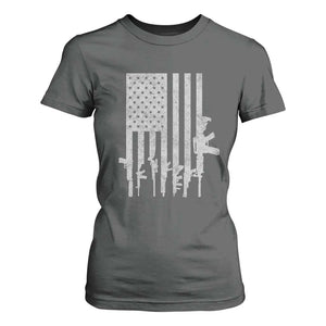 American Flag Rifle Guns T Shirt For Women Cool Pro Gun Retro Distressed TS02 Dark Heather Print Your Wear