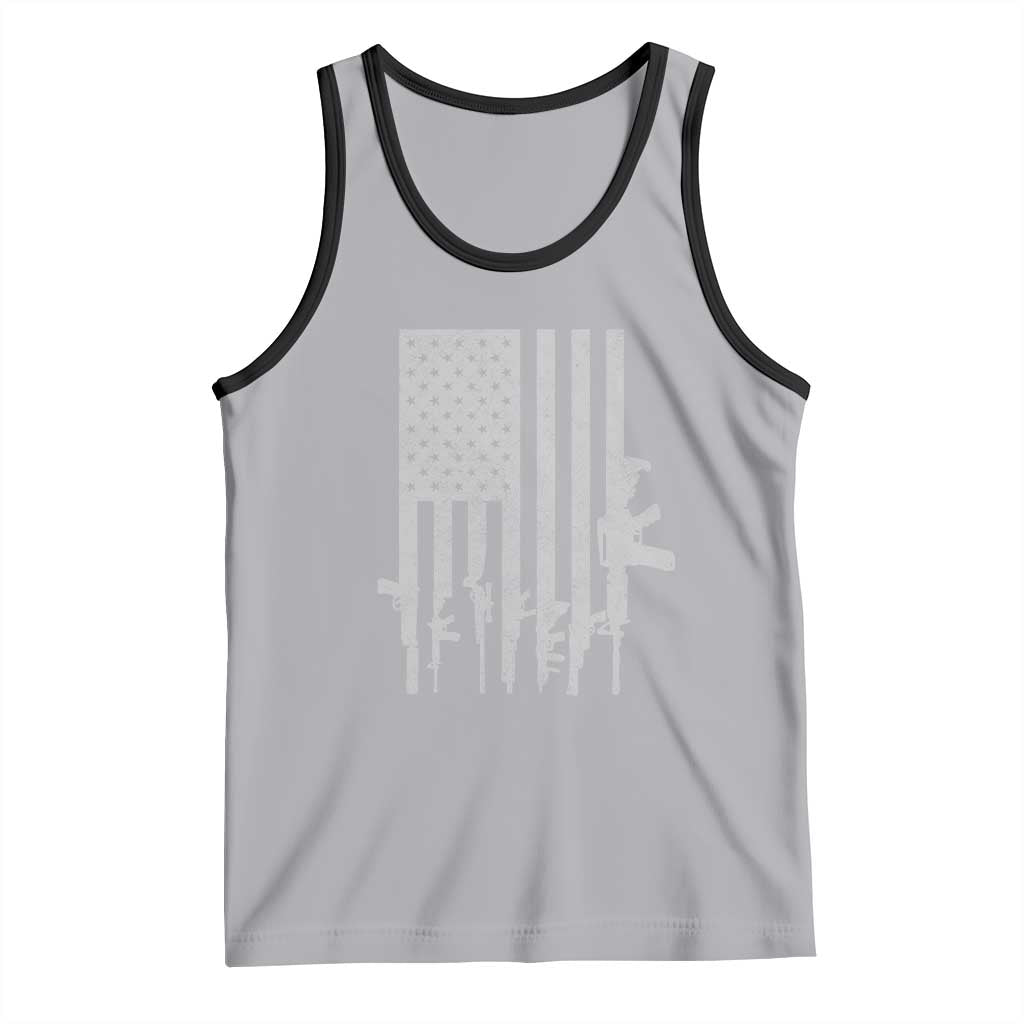 American Flag Rifle Guns Tank Top Cool Pro Gun Retro Distressed TS02 Athletic Heather Black Print Your Wear