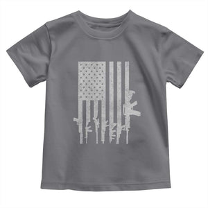American Flag Rifle Guns Toddler T Shirt Cool Pro Gun Retro Distressed TS02 Charcoal Print Your Wear