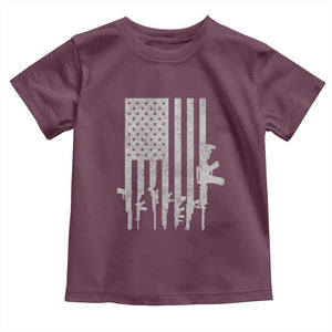 American Flag Rifle Guns Toddler T Shirt Cool Pro Gun Retro Distressed TS02 Maroon Print Your Wear