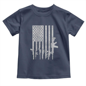 American Flag Rifle Guns Toddler T Shirt Cool Pro Gun Retro Distressed TS02 Navy Print Your Wear