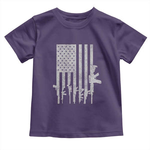 American Flag Rifle Guns Toddler T Shirt Cool Pro Gun Retro Distressed TS02 Purple Print Your Wear
