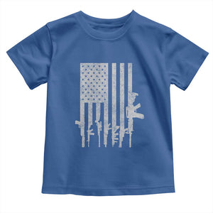 American Flag Rifle Guns Toddler T Shirt Cool Pro Gun Retro Distressed TS02 Royal Blue Print Your Wear