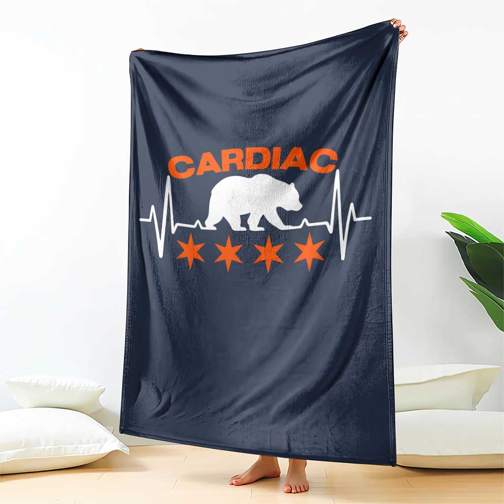 Cardiac Bear Heart Rate Throw Blanket Funny Heart-Stopping Game Day Sport Fans TS02 Print Your Wear