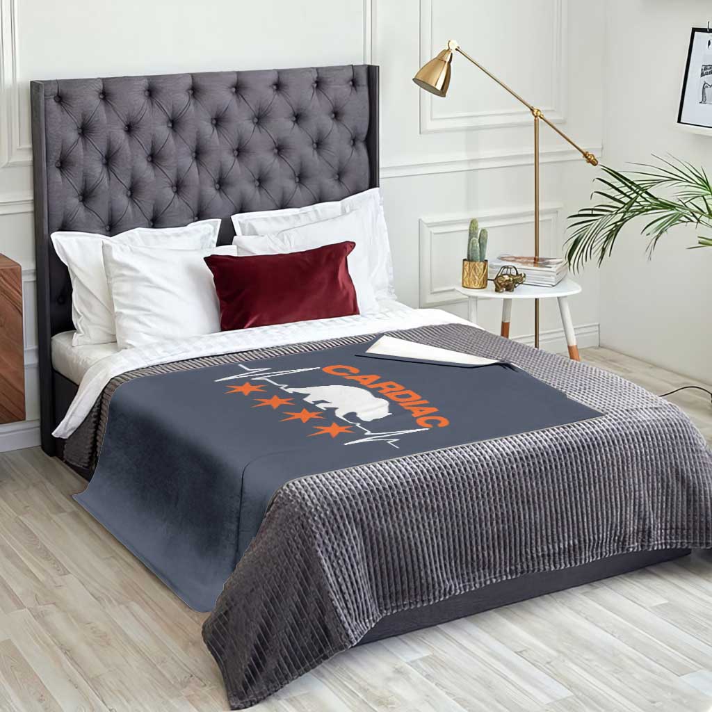 Cardiac Bear Heart Rate Throw Blanket Funny Heart-Stopping Game Day Sport Fans TS02 Print Your Wear
