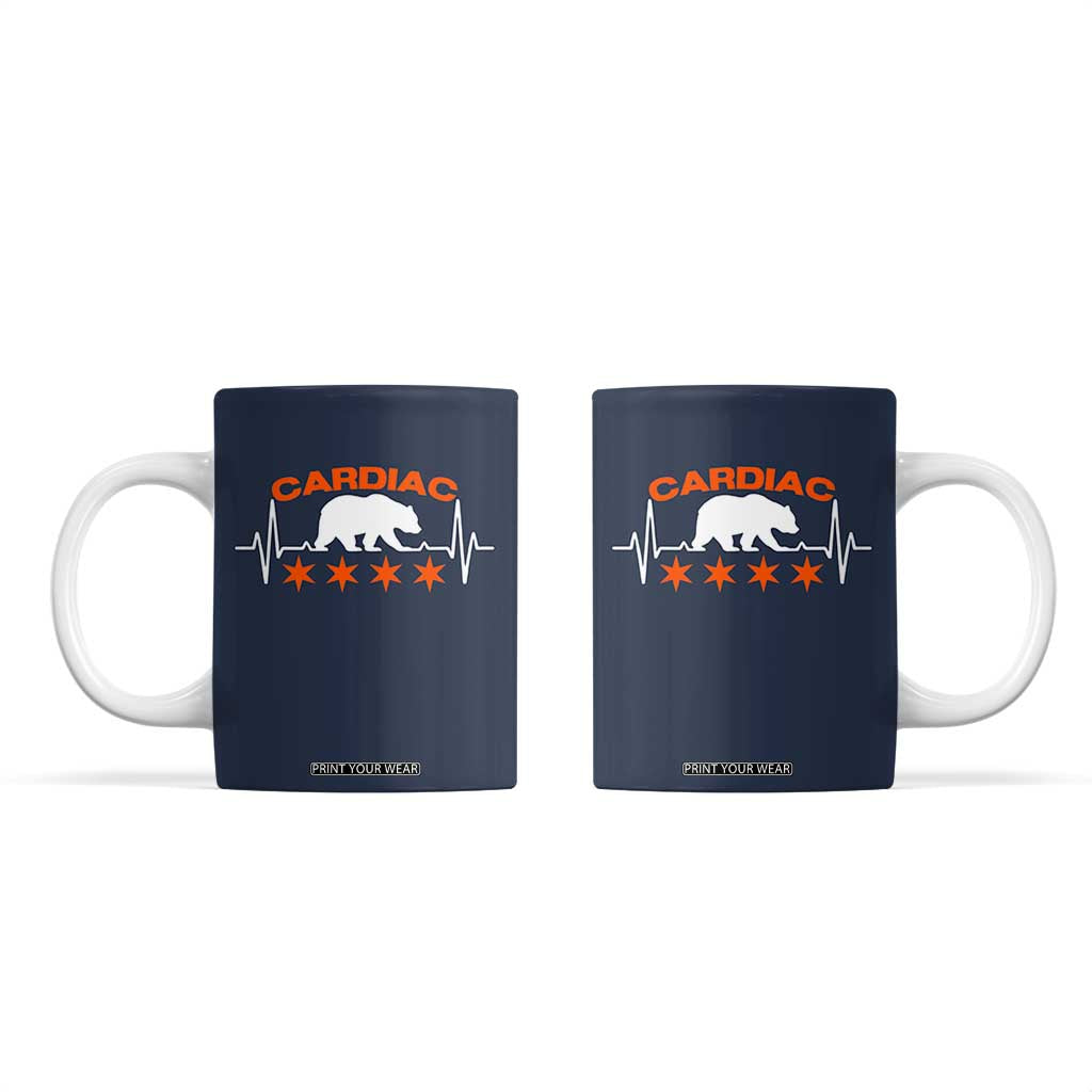 Cardiac Bear Heart Rate Coffee Mug Funny Heart-Stopping Game Day Sport Fans TS02 Navy Print Your Wear