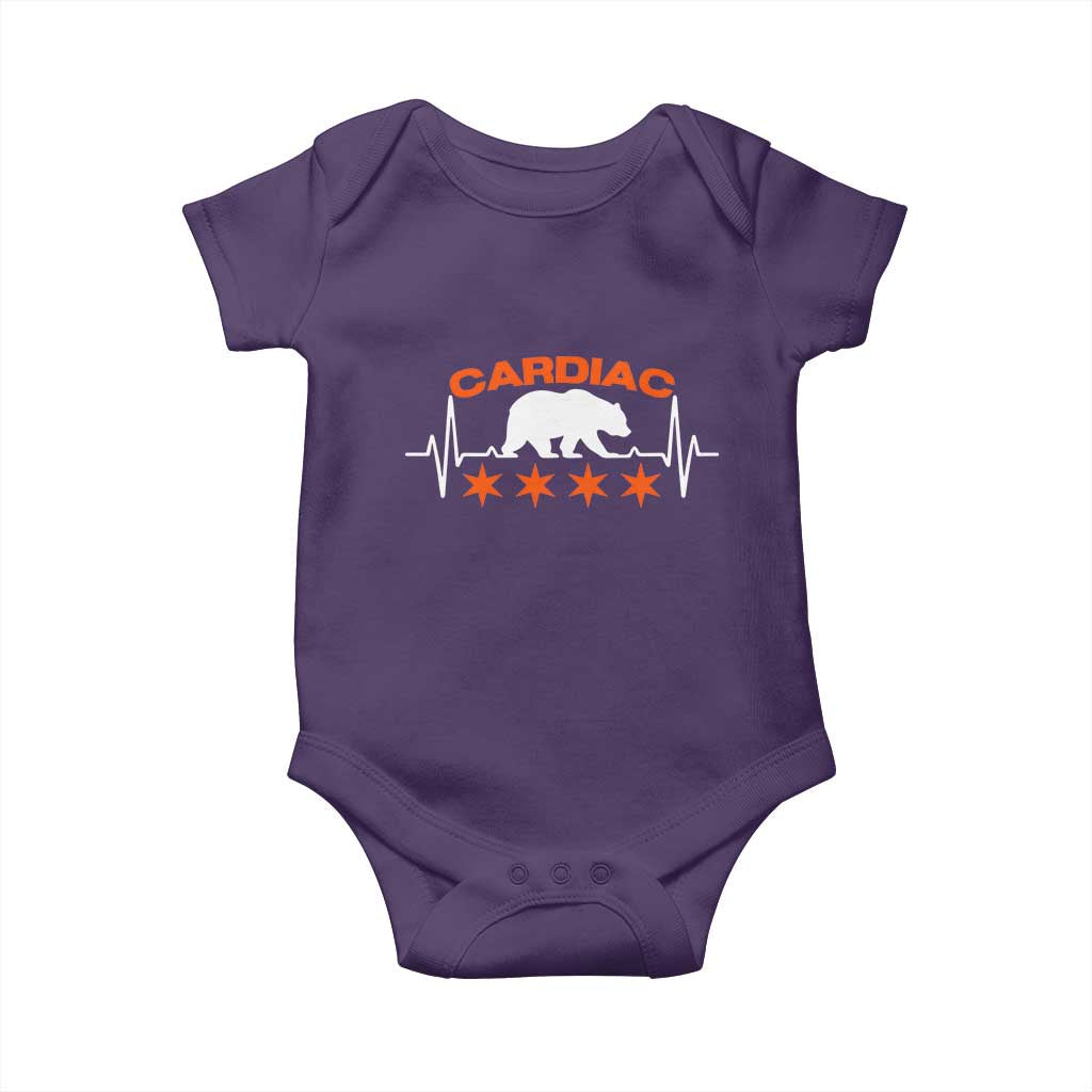 Cardiac Bear Heart Rate Baby Onesie Funny Heart-Stopping Game Day Sport Fans TS02 Purple Print Your Wear