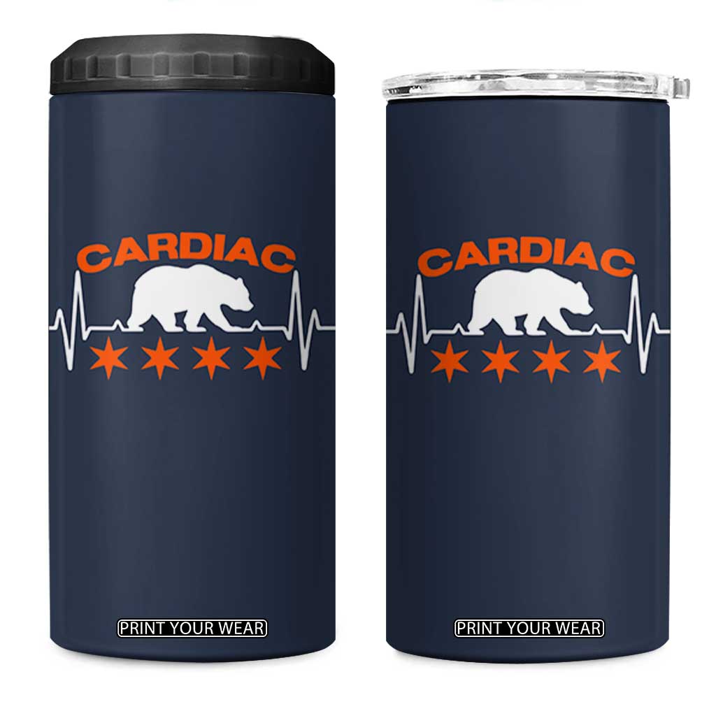 Cardiac Bear Heart Rate 4 in 1 Can Cooler Tumbler Funny Heart-Stopping Game Day Sport Fans TS02 One Size: 16 oz Navy Print Your Wear