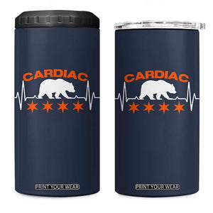 Cardiac Bear Heart Rate 4 in 1 Can Cooler Tumbler Funny Heart-Stopping Game Day Sport Fans TS02 One Size: 16 oz Navy Print Your Wear