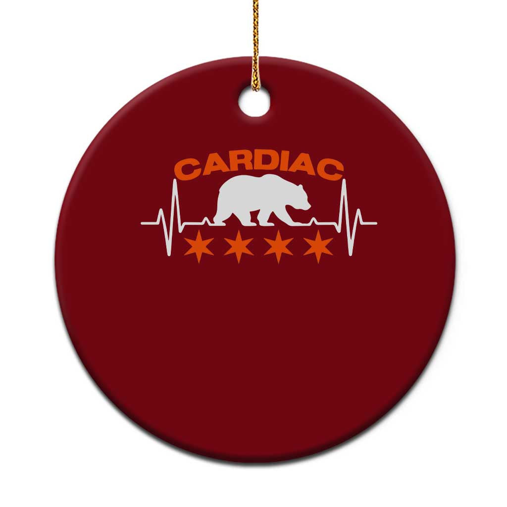 Cardiac Bear Heart Rate Ceramic Ornament Funny Heart-Stopping Game Day Sport Fans TS02 1pc Red Print Your Wear