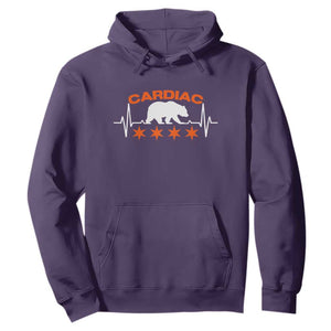 Cardiac Bear Heart Rate Hoodie Funny Heart-Stopping Game Day Sport Fans TS02 Purple Print Your Wear
