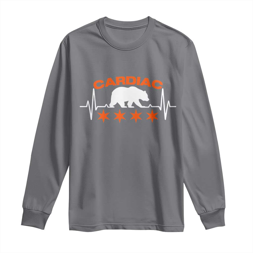 Cardiac Bear Heart Rate Long Sleeve Shirt Funny Heart-Stopping Game Day Sport Fans TS02 Charcoal Print Your Wear