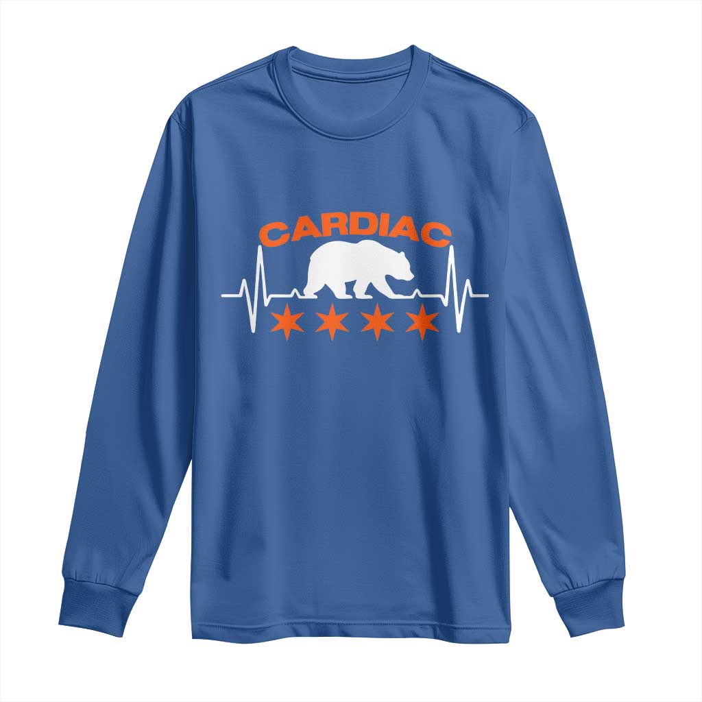 Cardiac Bear Heart Rate Long Sleeve Shirt Funny Heart-Stopping Game Day Sport Fans TS02 Royal Blue Print Your Wear