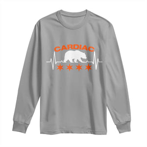 Cardiac Bear Heart Rate Long Sleeve Shirt Funny Heart-Stopping Game Day Sport Fans TS02 Sport Gray Print Your Wear