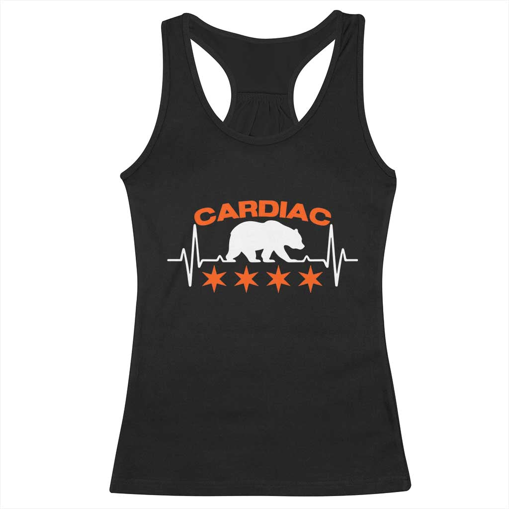 Cardiac Bear Heart Rate Racerback Tank Top Funny Heart-Stopping Game Day Sport Fans TS02 Black Print Your Wear