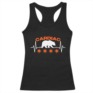Cardiac Bear Heart Rate Racerback Tank Top Funny Heart-Stopping Game Day Sport Fans TS02 Black Print Your Wear