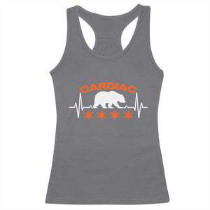 Cardiac Bear Heart Rate Racerback Tank Top Funny Heart-Stopping Game Day Sport Fans TS02 Charcoal Print Your Wear
