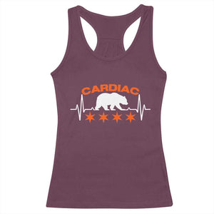 Cardiac Bear Heart Rate Racerback Tank Top Funny Heart-Stopping Game Day Sport Fans TS02 Maroon Print Your Wear