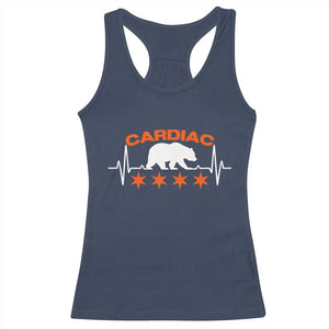 Cardiac Bear Heart Rate Racerback Tank Top Funny Heart-Stopping Game Day Sport Fans TS02 Navy Print Your Wear