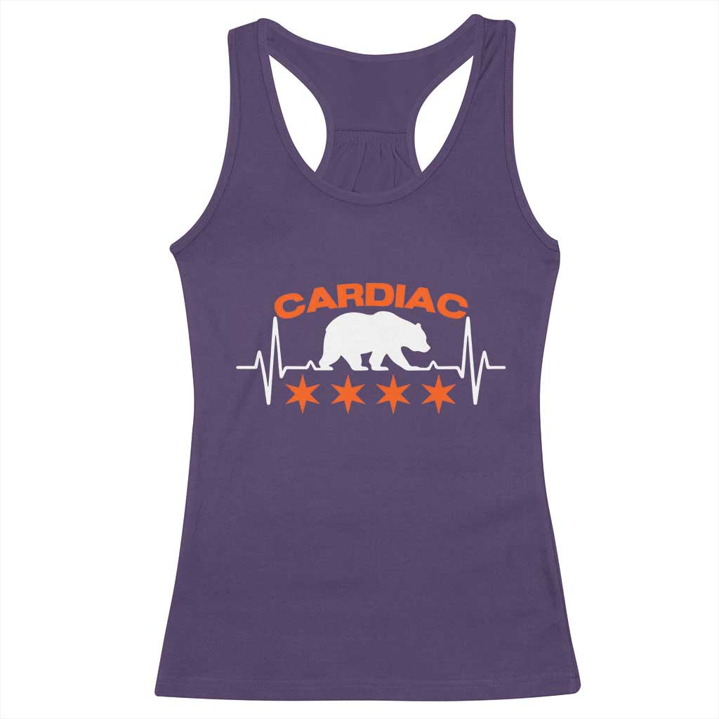 Cardiac Bear Heart Rate Racerback Tank Top Funny Heart-Stopping Game Day Sport Fans TS02 Purple Print Your Wear