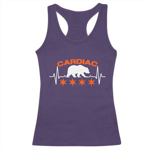 Cardiac Bear Heart Rate Racerback Tank Top Funny Heart-Stopping Game Day Sport Fans TS02 Purple Print Your Wear