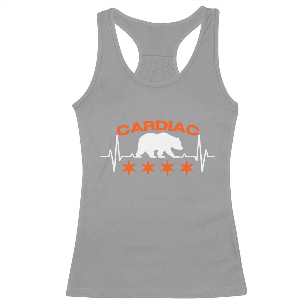 Cardiac Bear Heart Rate Racerback Tank Top Funny Heart-Stopping Game Day Sport Fans TS02 Sport Gray Print Your Wear