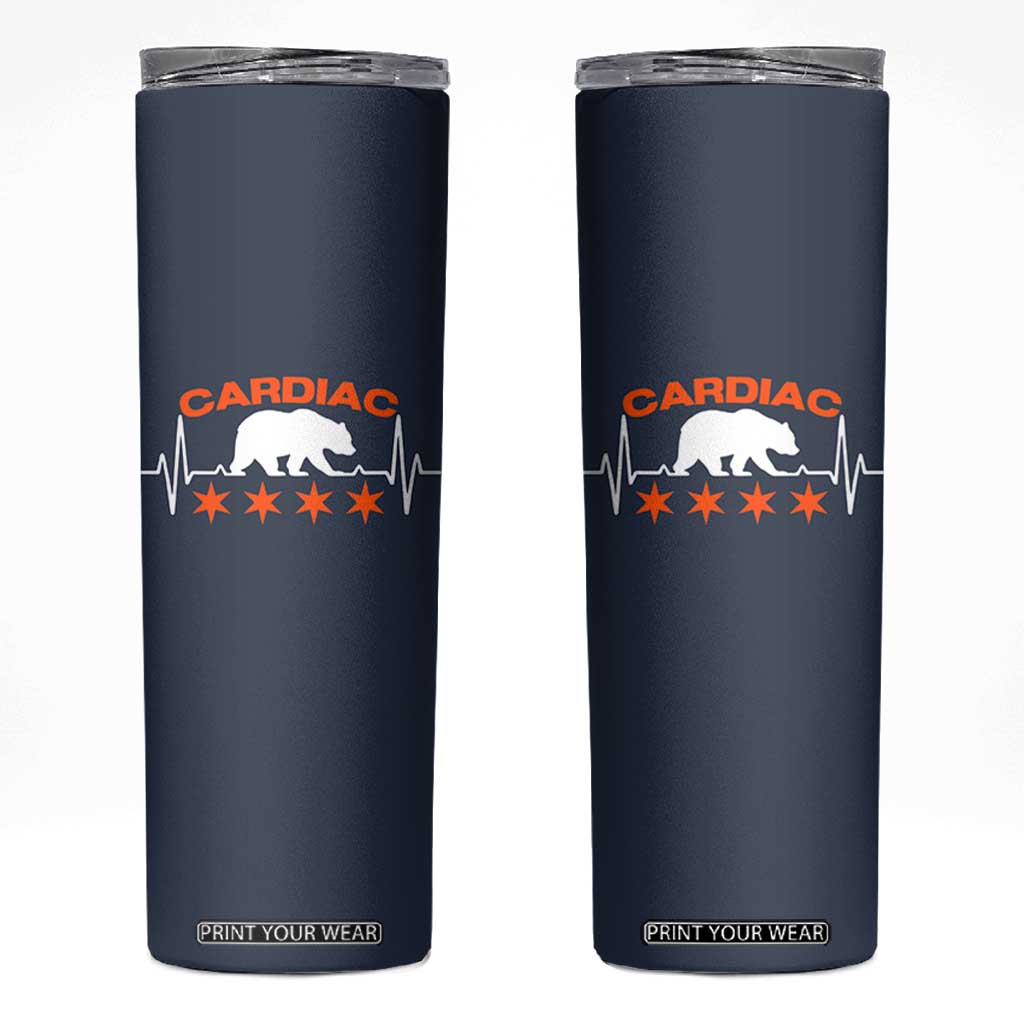 Cardiac Bear Heart Rate Skinny Tumbler Funny Heart-Stopping Game Day Sport Fans TS02 Navy Print Your Wear