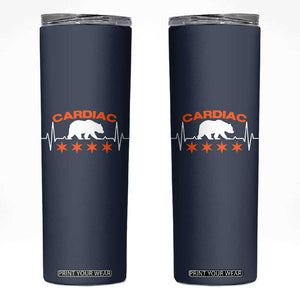 Cardiac Bear Heart Rate Skinny Tumbler Funny Heart-Stopping Game Day Sport Fans TS02 Navy Print Your Wear