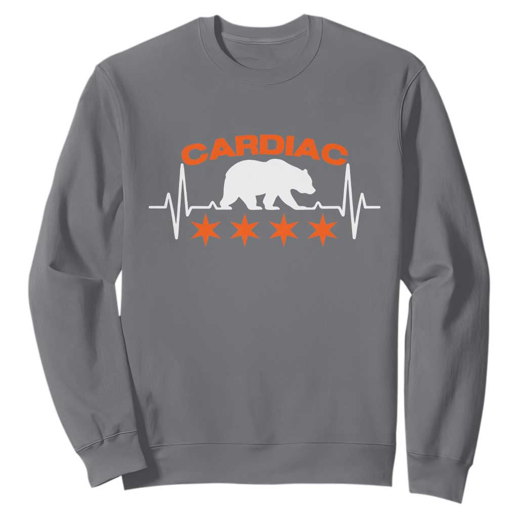 Cardiac Bear Heart Rate Sweatshirt Funny Heart-Stopping Game Day Sport Fans TS02 Charcoal Print Your Wear