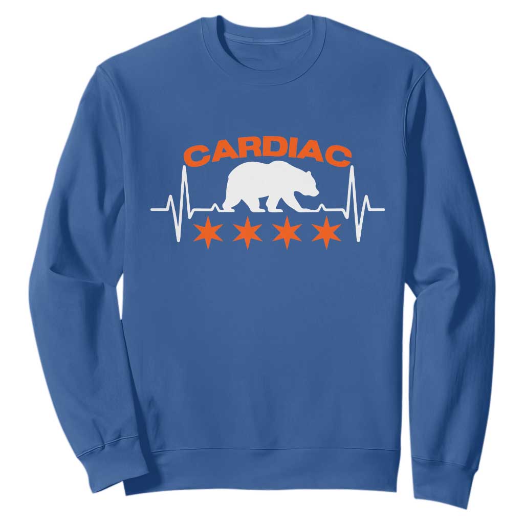 Cardiac Bear Heart Rate Sweatshirt Funny Heart-Stopping Game Day Sport Fans TS02 Royal Blue Print Your Wear