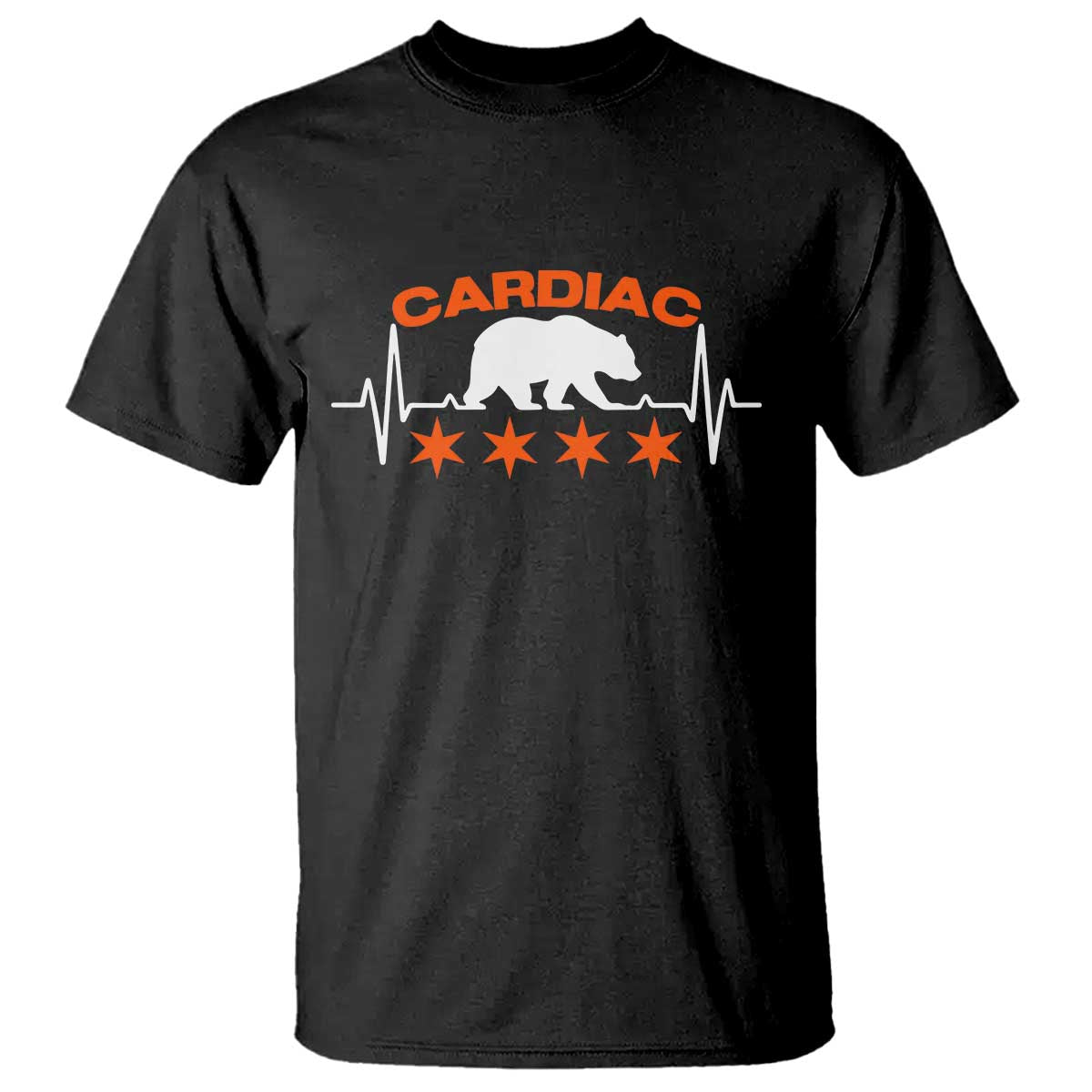 Cardiac Bear Heart Rate T Shirt Funny Heart-Stopping Game Day Sport Fans TS02 Black Print Your Wear
