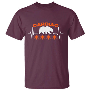 Cardiac Bear Heart Rate T Shirt Funny Heart-Stopping Game Day Sport Fans TS02 Maroon Print Your Wear