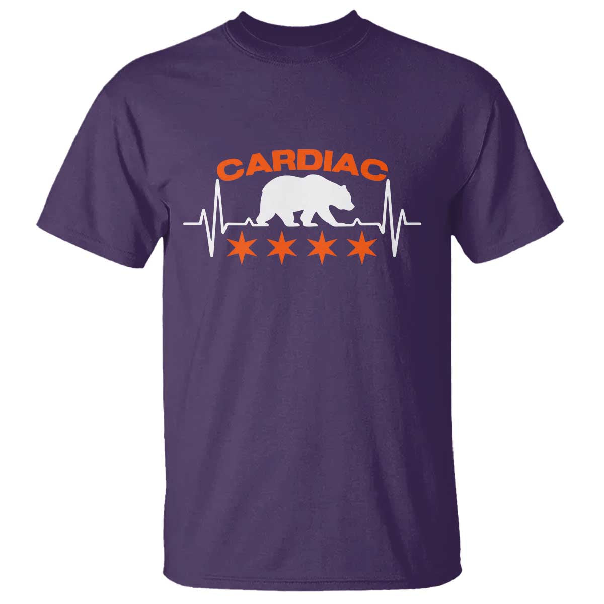 Cardiac Bear Heart Rate T Shirt Funny Heart-Stopping Game Day Sport Fans TS02 Purple Print Your Wear