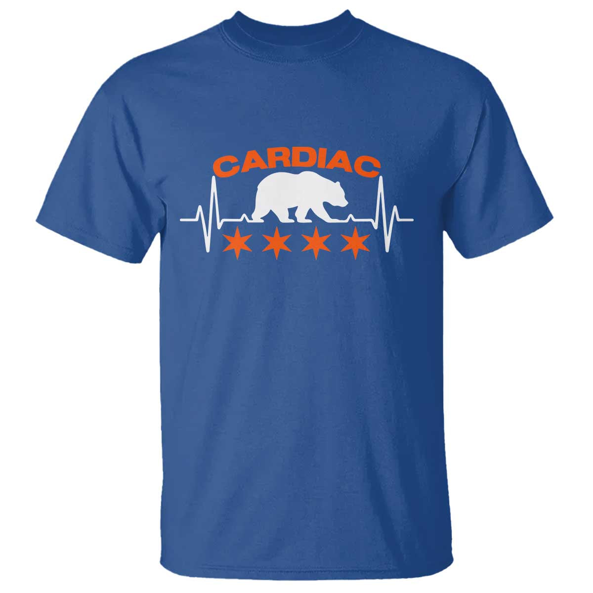 Cardiac Bear Heart Rate T Shirt Funny Heart-Stopping Game Day Sport Fans TS02 Royal Blue Print Your Wear