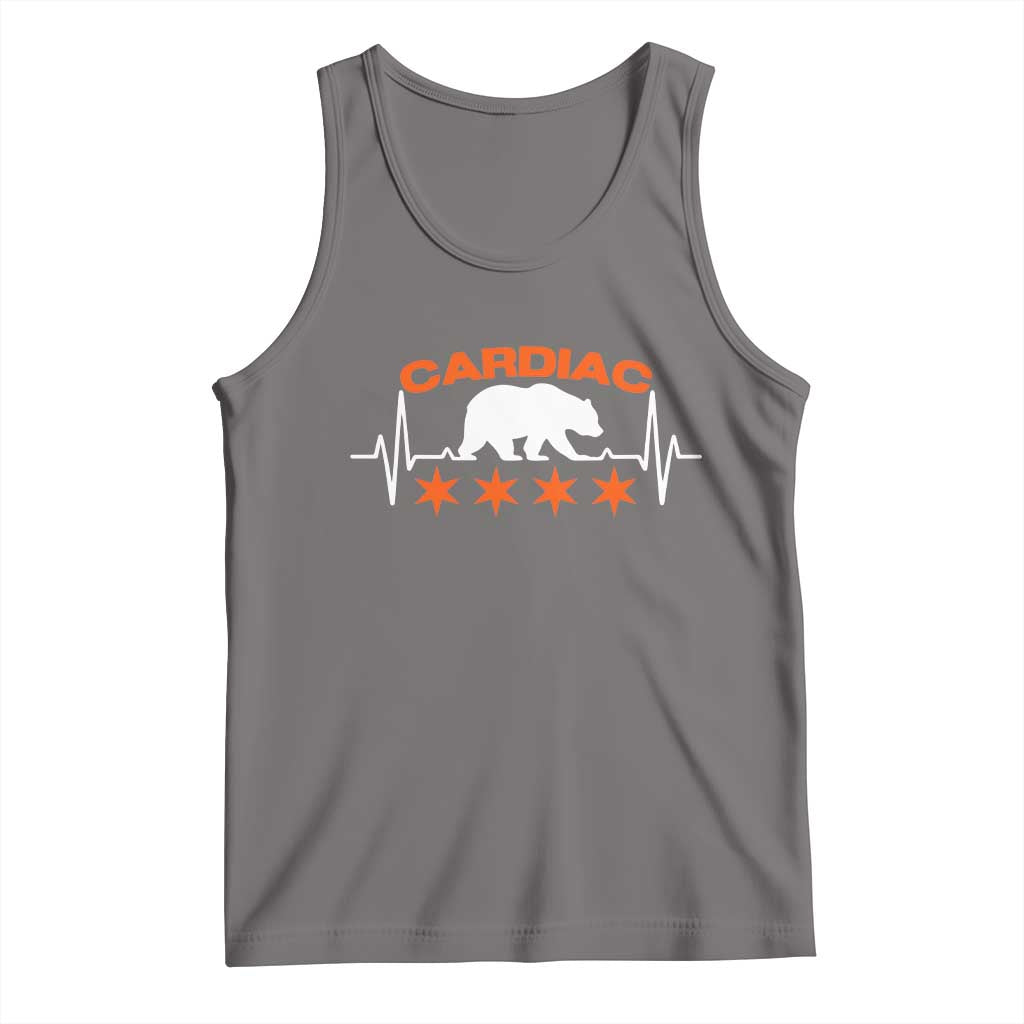 Cardiac Bear Heart Rate Tank Top Funny Heart-Stopping Game Day Sport Fans TS02 Deep Heather Print Your Wear